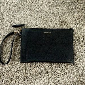 Kate Spade Black Leather Wristlet - never used